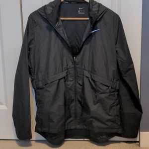 Lightweight hooded black Nike Running jacket
